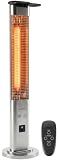 SereneLife Outdoor Electric Patio Heater - 900W Infrared Heater with Remote, Aluminum Reflector, Waterproof Design, IP65 Approved, Quiet Operation, Standing Porch Heater for Patio & Backyard