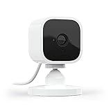 Blink Mini - Compact indoor plug-in smart security camera, 1080p HD video, night vision, motion detection, two-way audio, easy set up, Works with Alexa – 1 camera (White)
