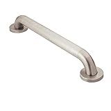 Moen Home Care Bathroom Safety 18 Inch Stainless Steel Handicap Grab Bar for Bathtub and Shower, Slip Resistant Finish, Elderly Assistance Product, Polished Brass, R8918P