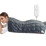 Comfytemp Weighted Large Heating Pad 17"×33" for Back & Period, FSA Eligible Far Infrared Electric Heat Pad, Fathers Day Gift for Dad Men, HSA King Size Heated Pad with Evenly Filling Ceramic Bead