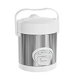 WHITE TIGER 1.5L Mini Rice Cooker for 5 Cups Uncooked (6 Cups Cooked), Smart Rice Cookers with One Touch & Auto Keep Warm, Portable Travel Small Rice Cooker with Lid and Removable Non-stick Pot, Suitable For 1-4 People Cooking Rice, Oatmeal, Veggies