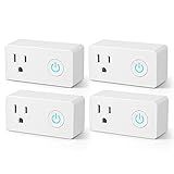 BN-LINK WiFi Heavy Duty Smart Plug Outlet, No Hub Required with Timer Function, White, Compatible with Alexa and Google Assistant, 2.4 Ghz Network Only (4 Pack)
