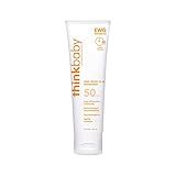 Thinkbaby SPF 50+ Baby Mineral Sunscreen – Safe, Natural Sunblock for Babies - Water Resistant Sun Cream – Broad Spectrum UVA/UVB Sun Protection – Vegan Baby Sunscreen Lotion, 3 Oz.