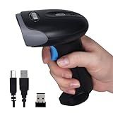 Rabitpos 1D 2D QR Barcode Scanner Wireless, Handheld Cordless Bar Codes Reader with 2000mAh Battery for Mobile Payment, Convenience Store, Supermarket, Warehouse Inventory