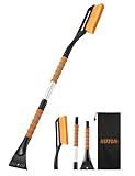 AstroAI 40" Snow Brush and Ice Scrapers for Car Windshield, Detachable Snow Scrapers with Ergonomic Foam Grip for Cars, Trucks, SUVs (Heavy Duty ABS, PVC Brush, Orange)