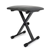 FILISITE Keyboard Bench X-Style Height Adjustable Padded Cushion Foldable Stool Portable Seat Keyboard Chair for Keyboards Piano Guitar (Black)