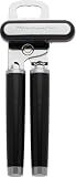 KitchenAid Classic Multifunction Can Opener and Bottle Opener Easy to Use, Razor Sharp Stainless Steel Cutting Wheel, Soft Ergonomic Handles, Black