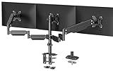 suptek Triple Monitor Mount for Most 17 to 32 inch Screens,Gas Springs Adjustment Triple Monitor Desk Mount Stand with Clamp & Grommet Kit,Black(MD8003)