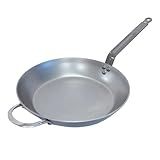 de Buyer MINERAL B Carbon Steel Fry Pan - 14” Diameter, 10.25” Cooking Surface - Ideal for Searing, Sauteing & Reheating - Naturally Non-Stick Finish - Made in France