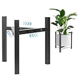 Airpark Plant Stand Indoor Adjustable, Metal Modern Plant Stands, Heavy Duty Stable Plant Pot Flower Holder Indoor Outdoor Corner, Fit 8 9 10 11 12 inch Pots, Black (Pot & Plant Not Included)