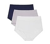 Warner's womens Blissful Benefits Breathable Moisture-wicking Microfiber Brief Rs4963w Underwear, Lavender Macaron/White/Navy Ink, Large US