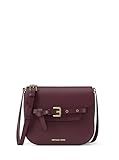 Michael Kors Women's Emilia Small Saddle Crossbody Bag, Oxblood/Pebbled Leather, One Size