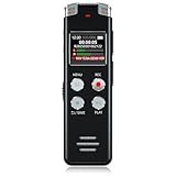 64GB Digital Voice Recorder with Playback: Voice Activated Recorder for Lectures Meetings Interviews - EVISTR Dictaphone Recording Device Tape Recorder Portable Mini, Audio Recorder with USB, MP3