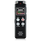64GB Digital Voice Recorder with Playback: Voice Activated Recorders for Lectures Meetings Interviews - EVISTR Dictaphone Recording Device Tape Recorder Portable Mini, Audio Recorder with USB, MP3