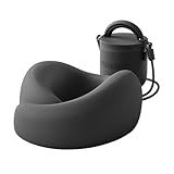 EVERY THINK Travel Pillow - Memory Foam Neck Pillow Airplane, Neck Travel Airplane Pillow for Long Flight, 360º Support Plane Pillow, Machine Washable Flight Pillow (Black)