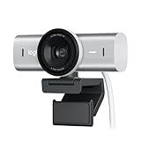 Logitech MX Brio, Multiple Resolutions, Dual Noise Reducing Mics, Show Mode, USB-C, Webcam Cover, Works with Microsoft Teams, Zoom, Google Meet - Pale Grey,