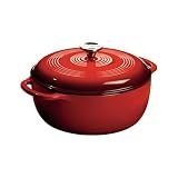 Lodge Essential Enamel Cast Iron Dutch Oven, 6 Quart, Island Spice Red