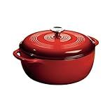 Lodge Essential Enamel Cast Iron Dutch Oven, 6 Quart, Island Spice Red