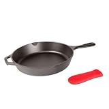 Lodge Pre-Seasoned Cast Iron Skillet with Hot Handle Holder, 10.25 Inches