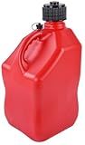 JEGS Square Red Jug | 5-Gallon Capacity | Contoured Handle | Exterior Fluid Level Markings | Leak-Free Seal | Unbreakable Cap | Made In USA