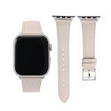 Thin Slim Soft Goatskin Leather Watch Band For Apple Watch 38mm 40mm 41mm 42mm Lightweight Elegant Women Replacement Straps Compatible With iWatch SE1/2/3 11 10 9 8 7 6 5 4 3 2 1