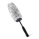 Amazon Basics Microfiber Wheel Cleaner Brush, for Rim Cleaning and Car Detailing, 16.54" Length, Gray