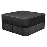 VEVOR Outdoor Hot Tub Cover, 93 x 93 x 20 Inch Weatherproof and Waterproof Hot Tub Cover Protector, 600D Heavy Duty Oxford Fabric and 950N Tearing Strength, Square Spa Covers for Hottub, Black