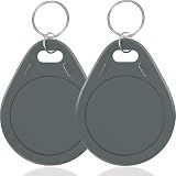 NFC Tags Tag215 NFC Keytags Black NFC fob Rewritable NFC 215 Tag NFC Business Card Programmable NFC Tag 504 Bytes Memory，Compatible with Android & iPhones (NFC215GREA-2PCS)
