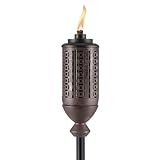 TIKI Cabos Metal Torch – 65-Inch Bronze Outdoor Torch for Patio, Garden, and Lawn, Includes Long-Lasting Wick and Snuffer, Weather-Resistant Decorative TIKI Torch for Backyard and Landscaping