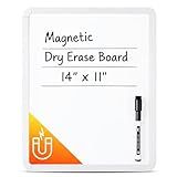 Mr. Pen- Dry Erase Board, 14” x 11” with a Black Dry Erase Marker, White Frame, Small Mini White Board for Students, Fridge, Wall, Locker, Includes Double Sided Tapes
