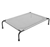 Simple Trending Raised Dog Bed for Large Dogs, Waterproof XL Dog Cot, Outdoor Cooling Elevated Pet Bed Load 200lb, 47.75" x 30.5", Grey