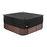 Neuradical Square Hot Tub Cover 95 x 95 inch, 600D Heavy Duty Oxford Fabric SPA Cover for Hot Tub, Waterproof Outdoor SPA Hard Cover Protector, Waterproof & Anti-UV Jacuzzi Cover, Black