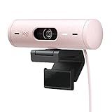 Logitech Brio 500 Full HD Webcam with Auto Light Correction,Show Mode, Dual Noise Reduction Mics, Webcam Privacy Cover, Works with Microsoft Teams, Google Meet, Zoom, USB-C Cable - Rose