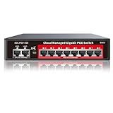 8 Port Gigabit PoE Switch with 2 Gigabit Uplink, 802.3af/at Compliant,120W Built-in Power, Managed PoE+ Switch Support VLAN, QoS, Fanless Metal, Plug and Play(Desktop/Wall Mount)