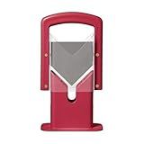 Hoan Bagel Guillotine Universal Slicer with Built-in Finger Safety Shield, Perfect for Bagels, Buns, and Muffins, Nonstick Blade, 9.25 Inch, Red