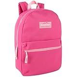 Trail maker Classic 17 inch Backpacks with Adjustable Padded Straps | School Backpacks for Girls, Boys (Pink)