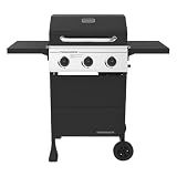 Megamaster Propane 3 Burner Gas Grill, Foldable Shelves with Warming Rack