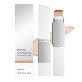 Blanc Cover Cream Stick – Korean Color Changing Foundation Stick with Volufiline & Collagen – Concealer Foundation Sticks for Dewy Skin– Makeup Foundations Sticks with Detachable Brush (Natural)