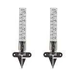 Taylor 2710N2 Mountable Rain Gauge, Measure and Monitor Precipitation, Easy to Read for Backyard, Patio, Garden, and Lawn, 2-Pack, Clear