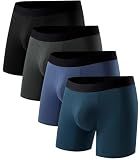 DSSZVV Men's Boxer Briefs Soft Breathable Stretch Cotton Underwear 4-Pack