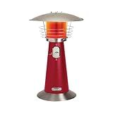 Cuisinart Portable Tabletop Patio Heater, 11,000 BTU Outdoor Propane Heater with Safety Tilt Switch and Adjustable Heat, Burner Screen Guard, 30 sq. Foot Heat Range, Red