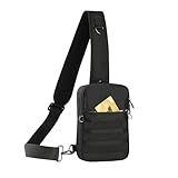 VADOO Small Sling Bag for Men, Tactical Crossbody Bag with Zipper Lock, RFID and Molle System for Travel Work Outdoor