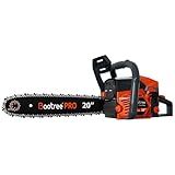 62cc Gas Chainsaw with 20 Inch Guide Bar, Professional Gasoline Chain Saw for Large Trees, Long Lasting Engine & Low Maintenance Design (Orange)