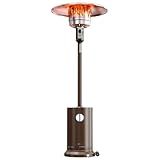 EAST OAK Upgraded 50,000 BTU Propane Patio Heater, Outdoor Heater with Enhanced Burner Head, One-Touch Ignition, Quick Snap-Fit Assembly, Round Table Design for Garden, Balcony, Backyard