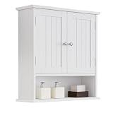 Mino Kesper Bathroom Wall Cabinet, Bathroom Cabinet Wall Mount with 2 Doors and Open Shelf, Over The Toilet Wall Storage Cabinet, Bathroom Medicine Cabinet