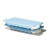 OXO Good Grips Flexible Ice Cube Tray with Lid - 2 Pack, Blue & White