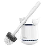 MR.SIGA Toilet Bowl Brush and Holder, Sturdy Long Handle, White, 1 Pack