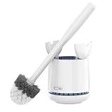 MR.SIGA Toilet Bowl Brush and Holder, Sturdy Long Handle, White, 1 Pack