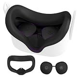 Silicone Face Cover for Meta Quest 2 Standard Facial Interface with Lens Cover Washable Vr Covers for Oculus Quest 2 Accessories Silicone Cover Only, Plastic Interface NOT Included