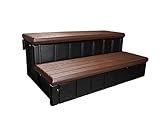 Confer Plastics Two Tier 36" Wide Deluxe Hot Tub Step. Non-Skid Spa Steps, Easy Installation, Sturdy, Long Lasting Upgrade to Your Space. Proudly Made in USA. - Espresso